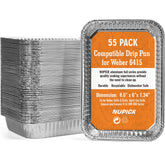 NUPICK 55 Pack disposable aluminum foil drip pans for grilling