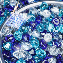 NUPICK 5LB Diamond Fire Glass mixed colour granules