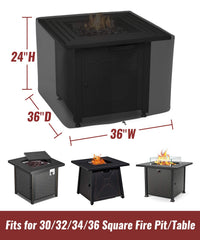 NUPICK Fire Pit Cover side view showing elastic hem