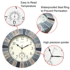 OCEST 13 Inch Wall Clock showing time and temperature