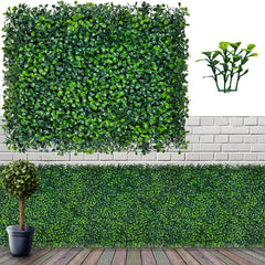 ODTORY Artificial Ivy Hedge Fence 16x12 inches green panel front view