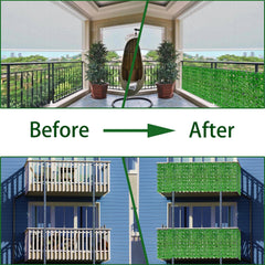 ODTORY artificial ivy panel displayed in a garden setting