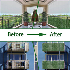 ODTORY Artificial Ivy Privacy Screen in a garden setting