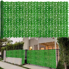 ODTORY Artificial Ivy Privacy Screen Panel front view, light green
