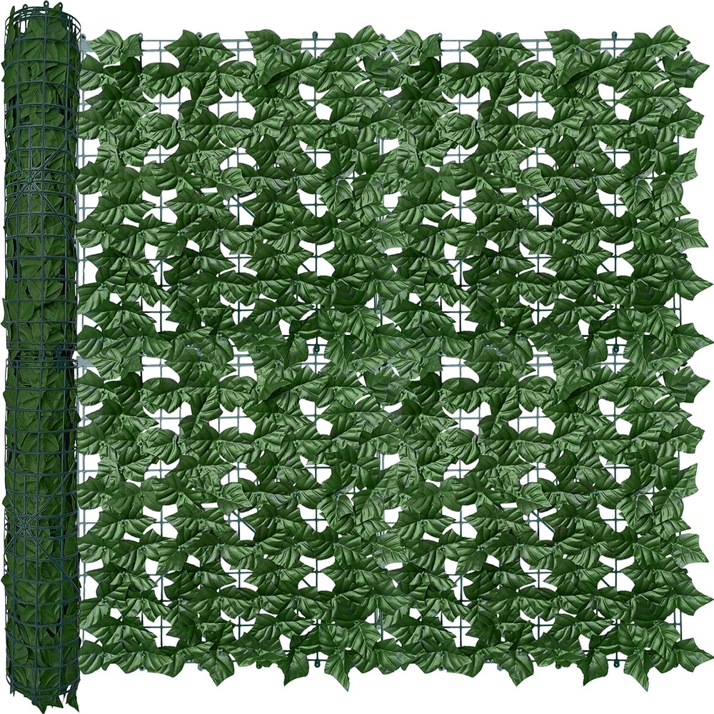 ODTORY Artificial Ivy Privacy Screen Panel front view with green leaves