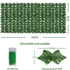 ODTORY Artificial Ivy Privacy Screen Panel showing 10 connected panels