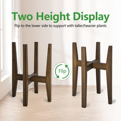 OERGKE bamboo plant stand with decorative plant in corner