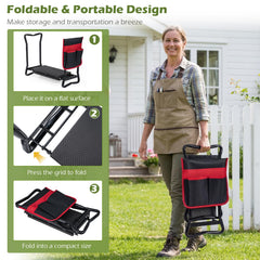 OFFICEJOY Garden Kneeler and Seat in use while gardening