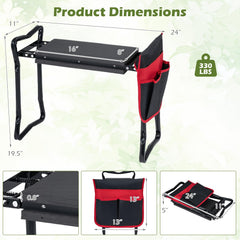 OFFICEJOY Garden Kneeler and Seat side view showing removable tools pouch