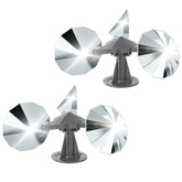 OFFO Bird Reflector Wind Spinner front view with mirrored blades