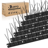 OFFO Bird Spikes 10.8 ft matte black stainless steel front view