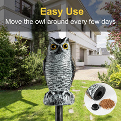 OFFO owl statue placed among garden flowers