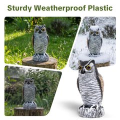 OFFO Owl Statue placed in a garden setting