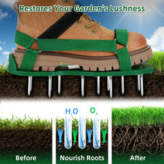Ohuhu Lawn Aerator Shoes with stainless steel spikes