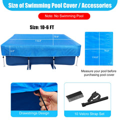 OIOYLEY pool cover with locking drawstrings and Velcro straps