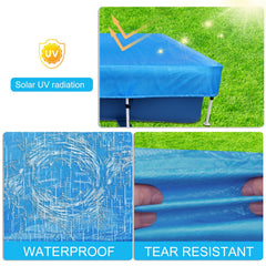 OIOYLEY rectangular pool cover showing 5-layer PE construction