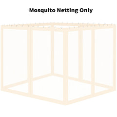 OIPUNSHLE 10x10 gazebo mosquito netting beige zippered panel close-up