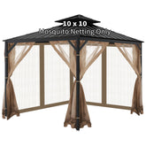 OIPUNSHLE 10x10 gazebo mosquito netting front view