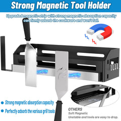 Oiyue Griddle Caddy showing J-Hooks for accessory storage