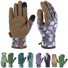 OIZEN Gardening Gloves front view with floral pattern