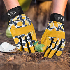 OIZEN gardening gloves showing elastic back for breathability