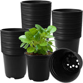 OJYUDD 120 Pcs black plastic plant nursery pots stacked