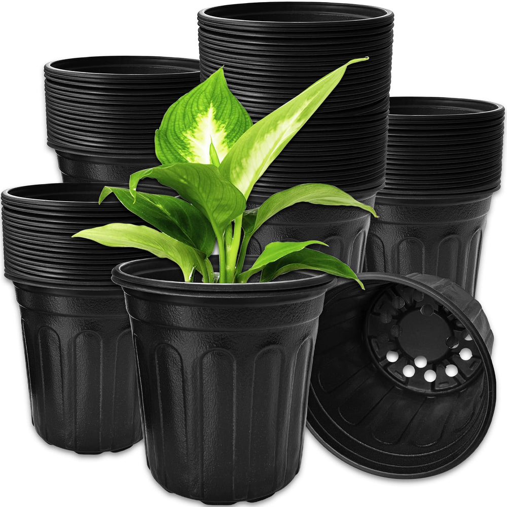 OJYUDD 60 Pack 1 Gallon Flexible Plant Nursery Pots, black color