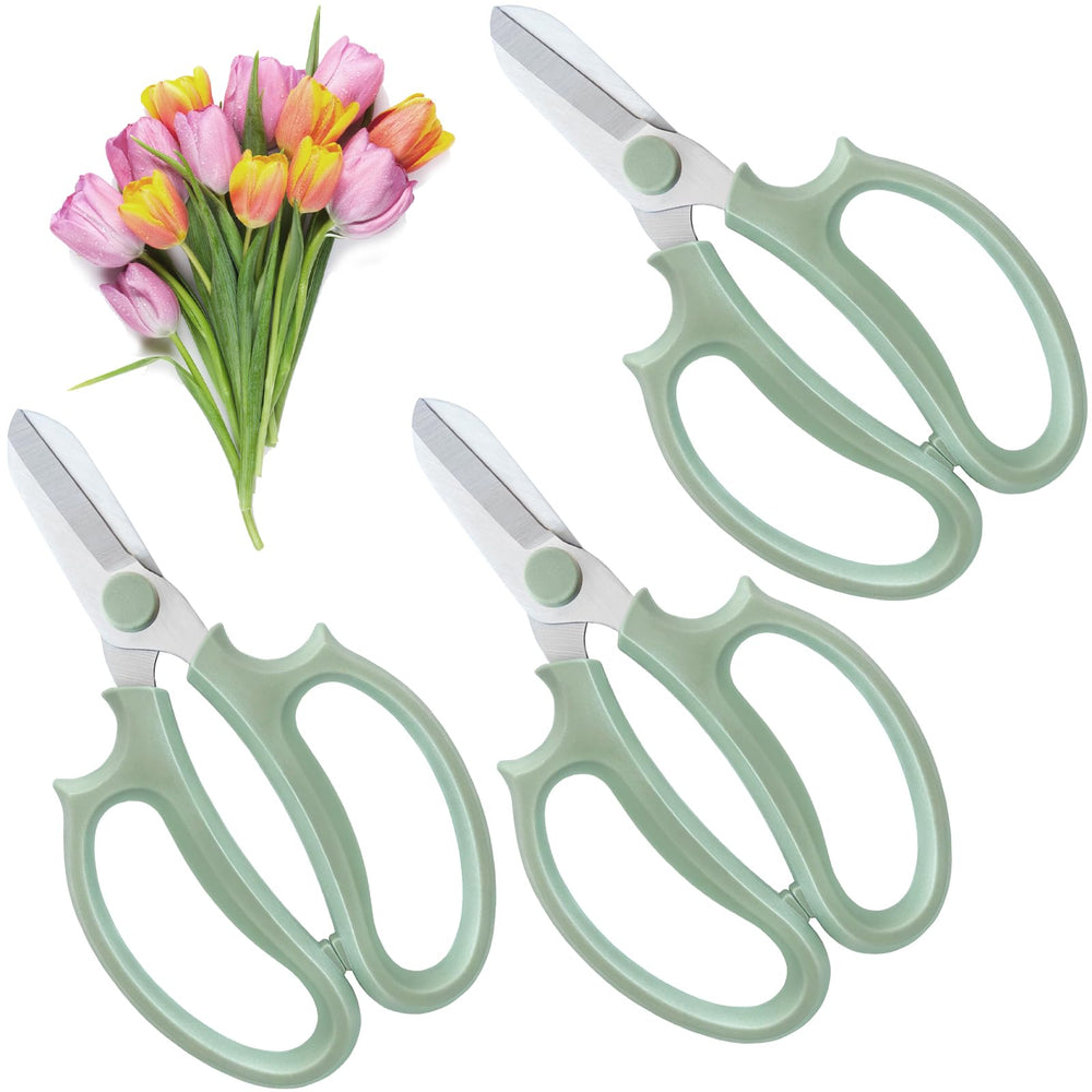 OJYUDD Garden Flower Scissors Shears set of three green scissors