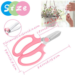 OJYUDD Garden Scissors Floral Shears side view showing the blade