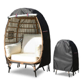 okcool Egg Chair Cover black front view with zippers