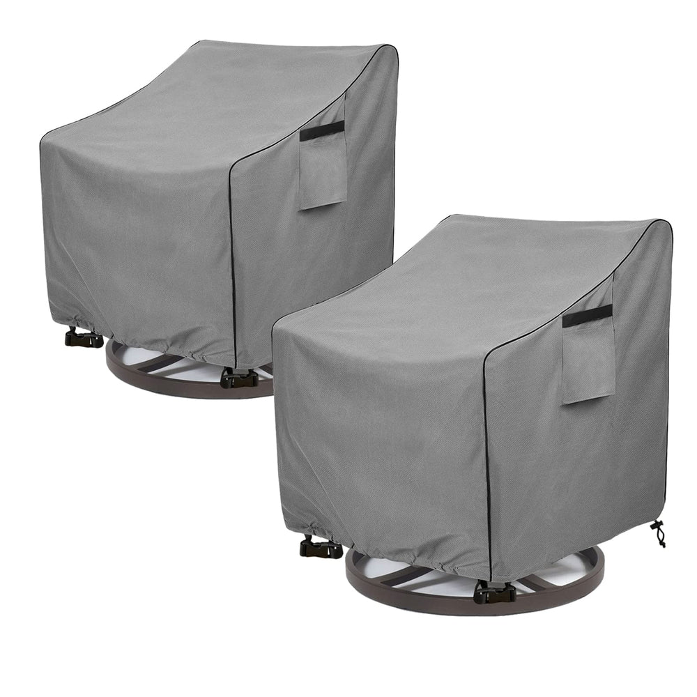 okcool Patio Chair Cover front view, grey, fits 30"W x 34"D x 38.5"H