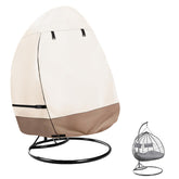 okcool Single Hanging Egg Chair Cover in Beige & Brown front view