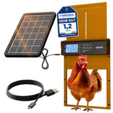 OKKÖBI Chicken Coop Door with solar panel front view
