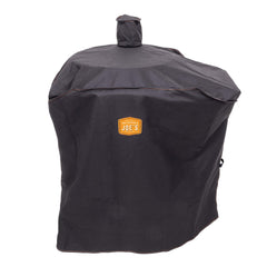 Oklahoma Joe's Bronco Drum Smoker Cover side view with straps