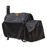 Oklahoma Joe's Highland Offset Smoker Cover in black, front view