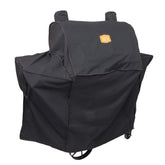 Oklahoma Joe's Rider 900 pellet grill cover front view, black