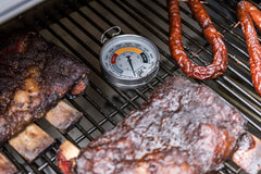 Oklahoma Joe's Surface Temperature Gauge in use on grill
