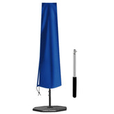 OKPOW Patio Umbrella Cover front view showing blue colour