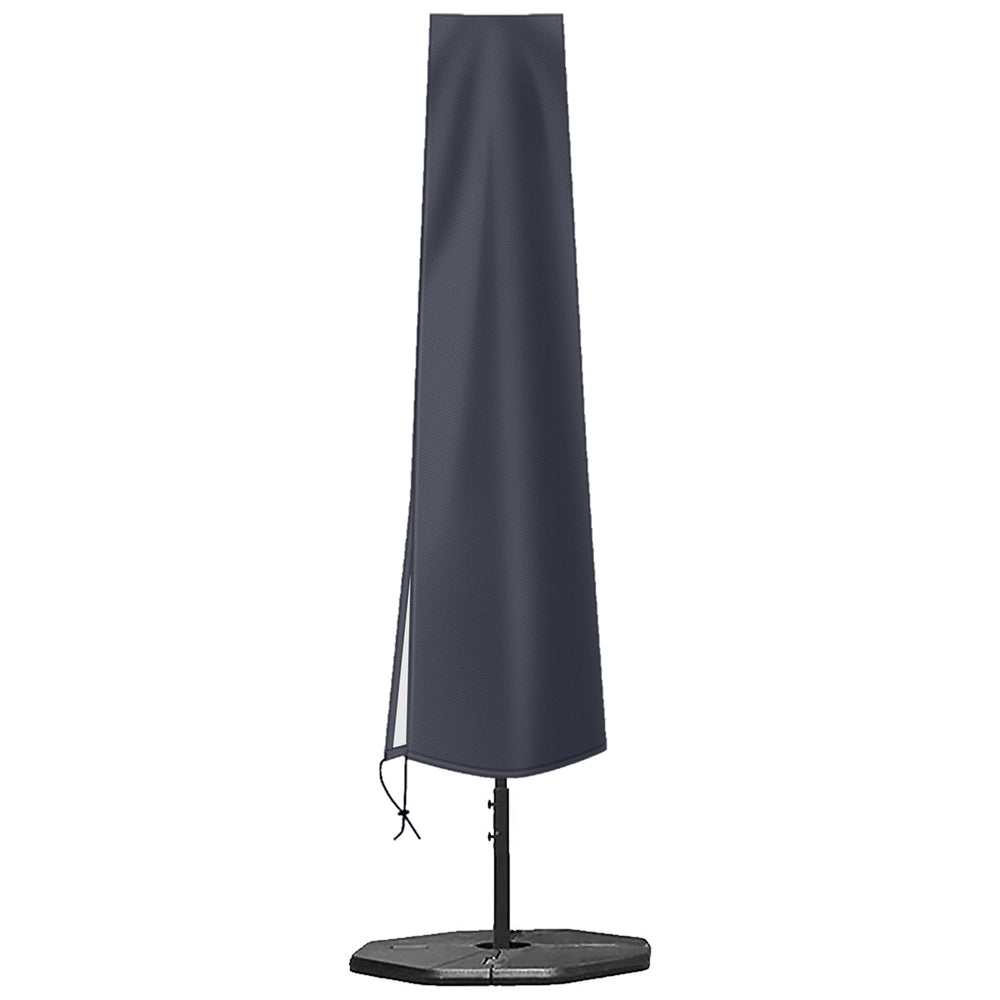 OKPOW Patio Umbrella Cover waterproof dark gray side view