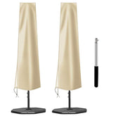 OKPOW Patio Umbrella Cover waterproof oatmeal front view