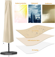 OKPOW Patio Umbrella Cover with extended zipper design