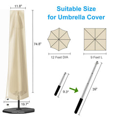 OKPOW Umbrella Cover side view with zipper
