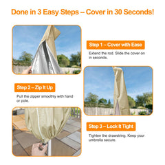 OKPOW Umbrella Cover with storage bag beside it
