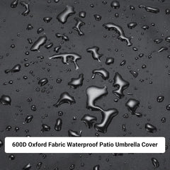 OKPOW Waterproof Patio Umbrella Cover folded in storage bag