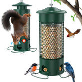 Olaiti Metal Squirrel Proof Bird Feeder front view in green
