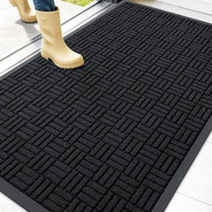 OLANLY 47x32 inch heavy-duty rubber doormat front view