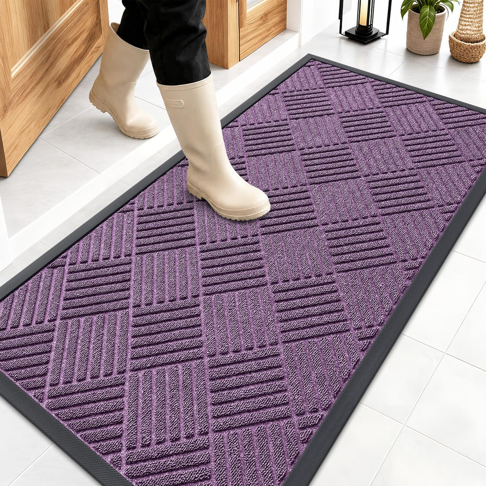 OLANLY Door Mat 47x23 Violet Diamond front view