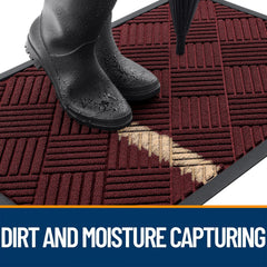 OLANLY Doormat natural rubber backing for slip resistance