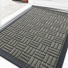 OLANLY Front Door Mat 29.5" x 17" in Modern Gray