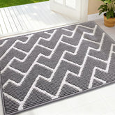 OLANLY Front Door Mat 32x20 grey with geometric patterns